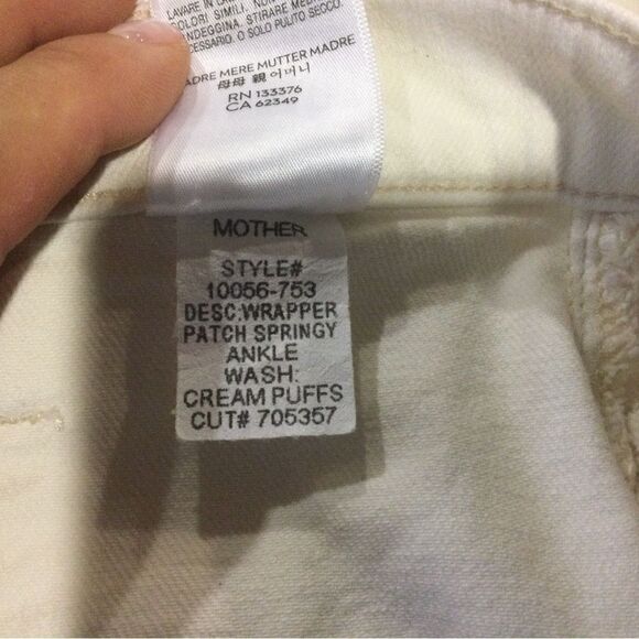 MOTHER The Wrapper Patch Springy Cotton  Blend High-Rise Straight Jeans - Picture 12 of 12